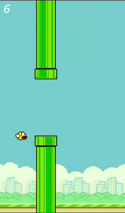 Screenshot of the Flappy Bird Java desktop game interface